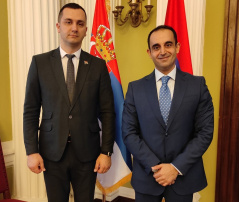 20 March 2023 The Head of the PFG with Palestine and the Charge d’Affaires of the Embassy of the State of Palestine in Serbia